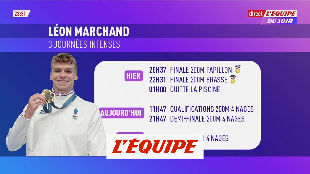 Les trois journées intenses de Léon Marchand - Natation - JO 2024