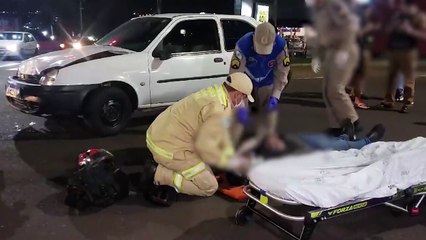 Motociclista fica ferido em acidente na região norte