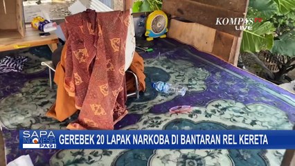 Sejumlah Pria Berhamburan saat Bantaran Rel Kereta Api Tembung Digerebek, 20 Lapak Narkoba Ditemukan