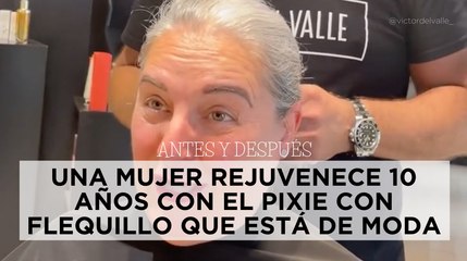 Antes y después: una mujer rejuvenece 10 años con el pixie con flequillo que está de moda