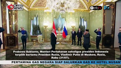 TEMUI VLADIMIR PUTIN, PRABOWO SAMPAIKAN BAHASAN KERJASAMA ANTAR DUA NEGARA DI BERBAGAI BIDANG