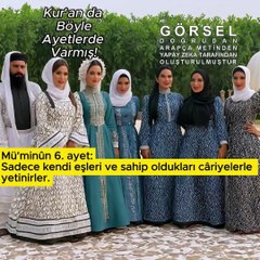 Sadece kendi eşleri ve sahip oldukları câriyelerle yetinirler.… - Mü'minûn 6.ayet