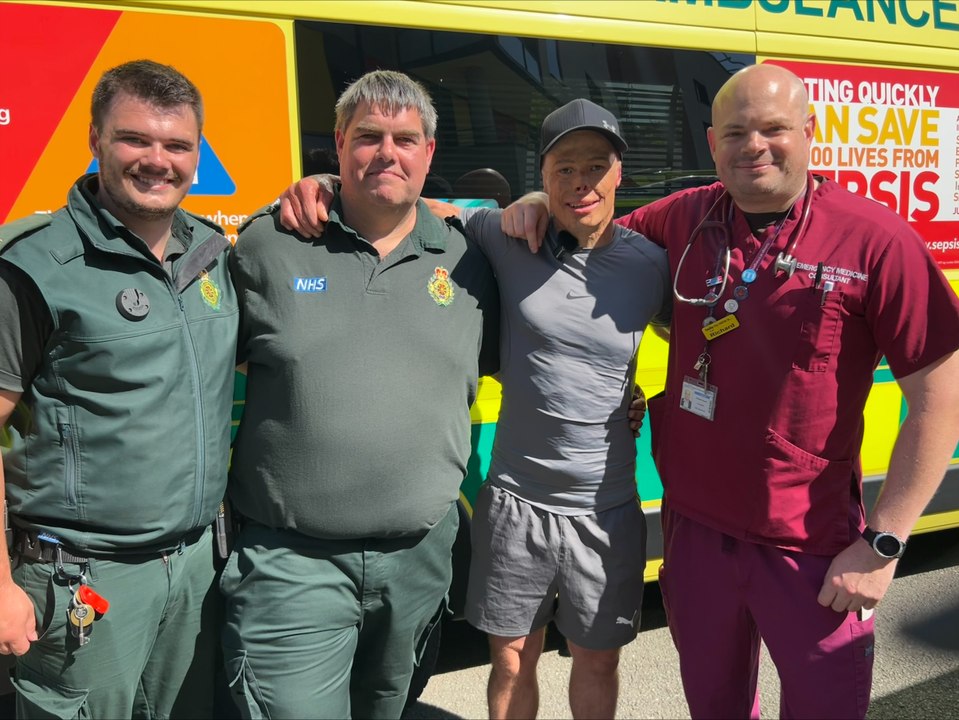 Man who was burned in electric shock at Wolverhampton building reunited with ambulance crew