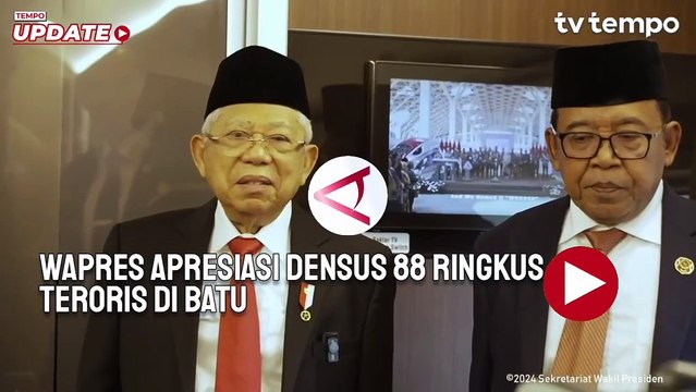 Wapres Ma’ruf Amin Apresiasi Gerak Cepat Densus 88 Ringkus Terduga Teroris di Batu