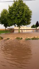 La commune marnaise de Montmirail sous l'eau après le passage d'un orage