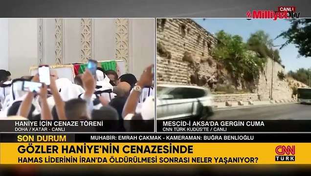 Haniye'nin cenaze töreninden ilk görüntüler! Binlerce kişi toplandı güvenlik önemleri hat safhada