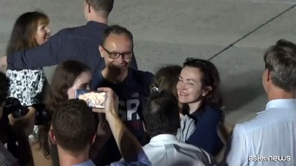 L'arrivo di Gershkovich, Whelan e Kurmascheva accolti da Biden e Harris