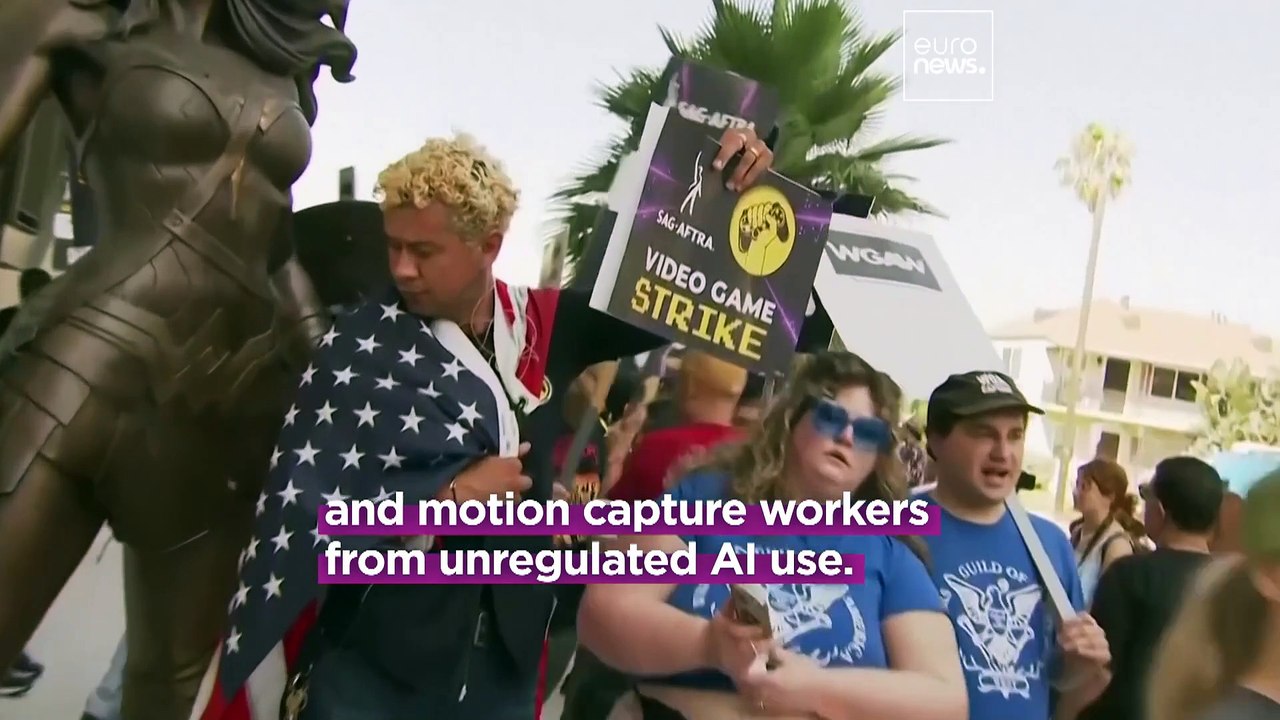 Striking video game performers walk picket lines in protest of unregulated AI