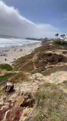 Man Falls Off BMX Bike While Trying to Stop at Cliff Edge