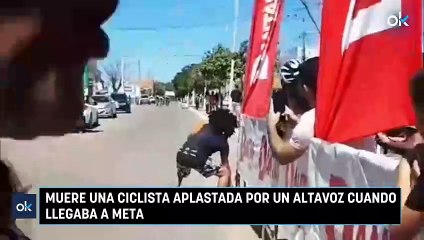 Muere una ciclista aplastada por un altavoz cuando llegaba a meta
