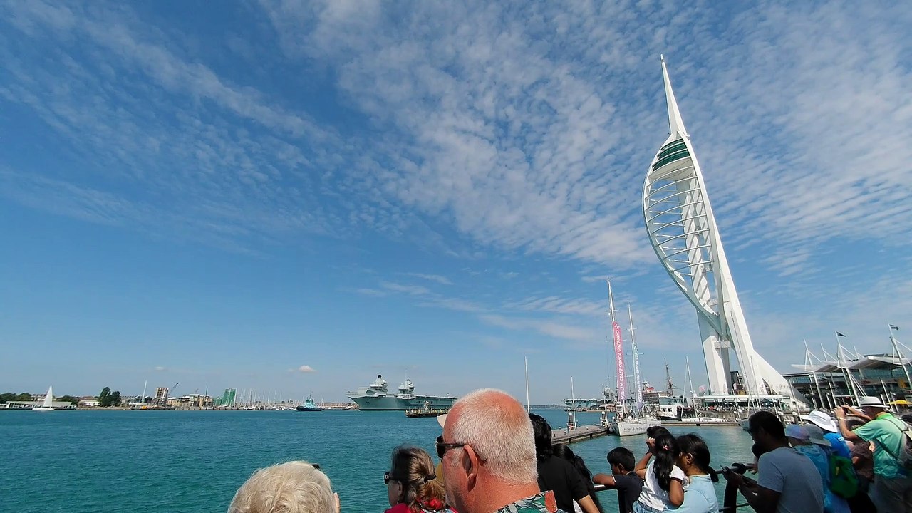 HMS Prince of Wales leaving Portsmouth on Friday 2nd August 2024