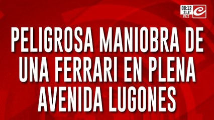Ferrari realizó peligrosa maniobra en plena avenida Lugones