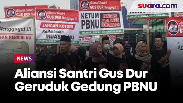 Aliansi Santri Gus Dur Geruduk Gedung PBNU, Desak Gus Yahya dan Gus Ipul Mundur