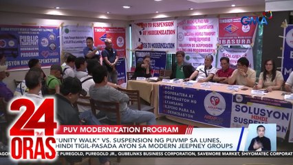"Unity walk" vs. suspension ng PUVMP sa Lunes, hindi tigil-pasada ayon sa modern jeepney groups | 24 Oras