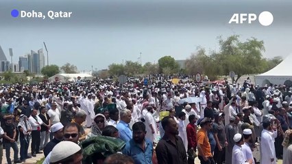 Hundreds of mourners perform funeral prayer for slain Hamas chief in Doha