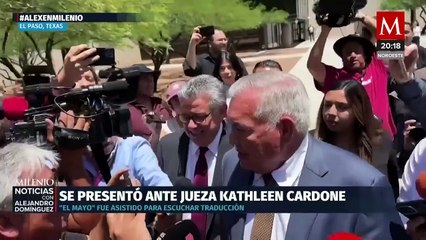 En silla de ruedas: difunden dibujo de 'El Mayo' durante audiencia en EU; así se ve