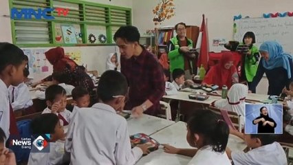 Gibran Uji Coba Makan Siang Bergizi Gratis di SDN Klampis Ngasem 3