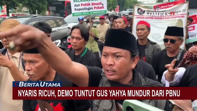 Nyaris Ricuh, Demo Aliansi Santri Gus Dur Tuntut Gus Yahya Mundur dari PBNU