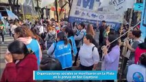 Organizaciones sociales se movilizaron en La Plata en la previa de San Cayetano