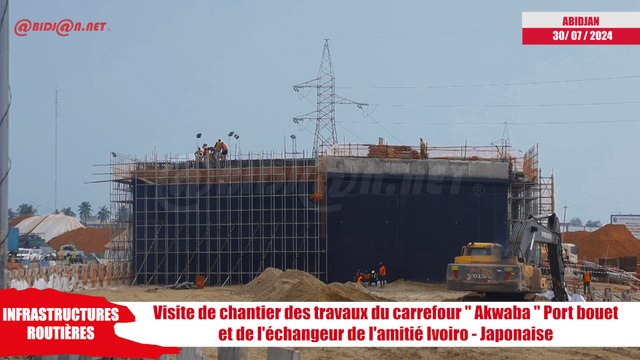 Visite de chantier des travaux du carrefour Akwaba Port bouet et de l'échangeur de l'amitié Ivoiro - Japonaise