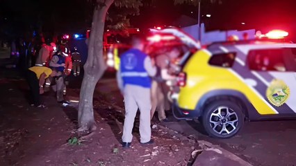 Suspeito de agressão que caiu em riacho é encaminhado para a delegacia