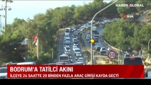 Bodrum'a tatilci akını! 24 saatte 20 bin araç girişi