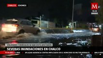 Severas inundaciones en el municipio de Chalco a consecuencia de las intensas lluvias