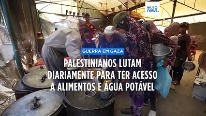 Palestinianos em Gaza lutam para ter acesso a alimentos e água potável