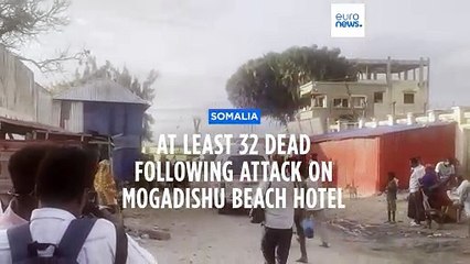 Download Video: At least 32 dead in attack on beach hotel in Somalian capital of Mogadishu