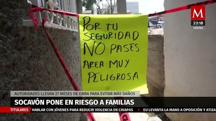 Socavón pone en riesgo a familias en Hidalgo