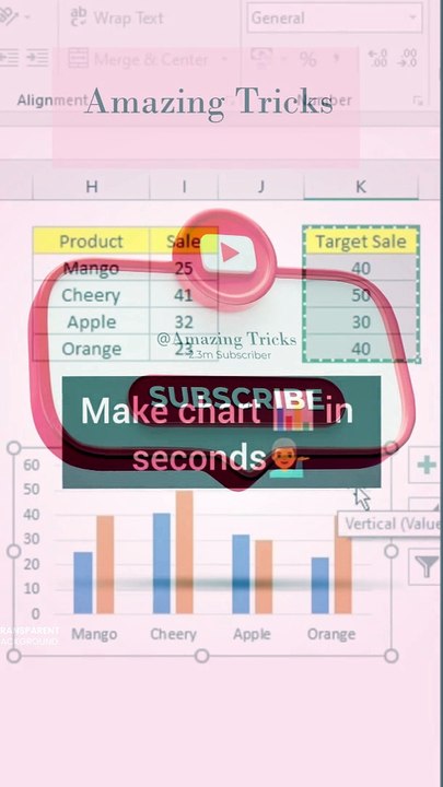 Most useful trick in Microsoft excel Make chart in seconds for beginners No.7