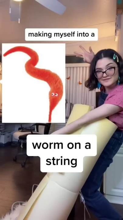 I made a lifesize Worm on a String Costume