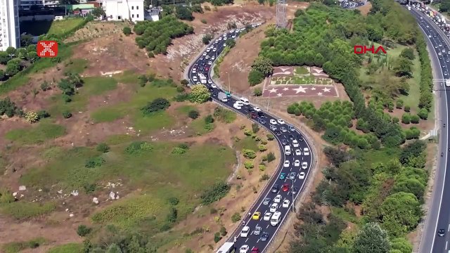 Süper Kupa finali için taraftarların Olimpiyat Stadı'na ulaşması havadan görüntülendi