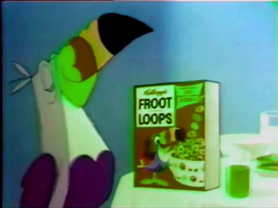 1960s Froot Loops cereal - Toucan Sam animated TV commercial