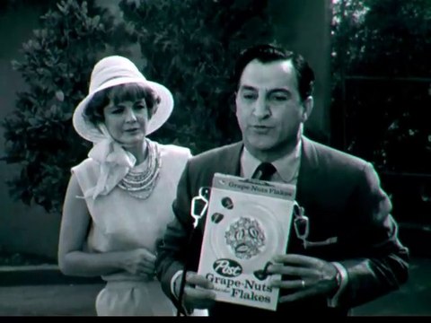 1960s Danny Thomas Post cereal TV commercial - golf cart jump-started Post cereal