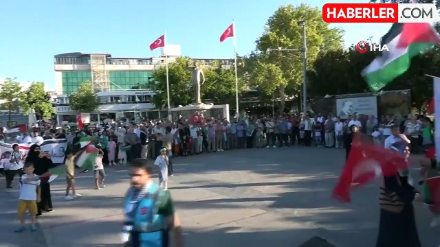 Yalova'da şehit edilen Hamas lideri İsmail Haniye için miting düzenlendi