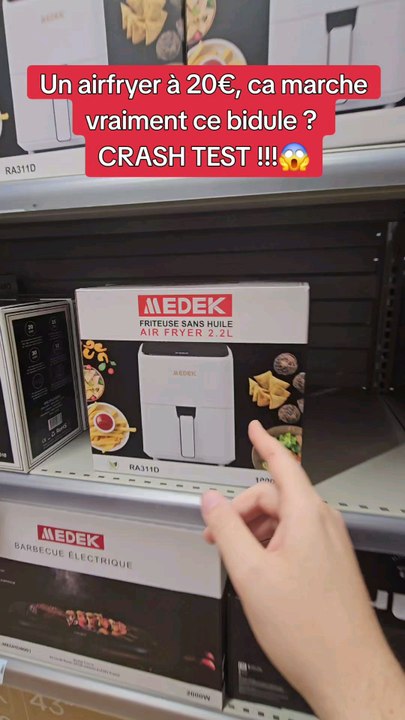 Je teste un airfryer friteuse à 20€ seulement !!! #essai #teste #airfryer #medek #carrefour