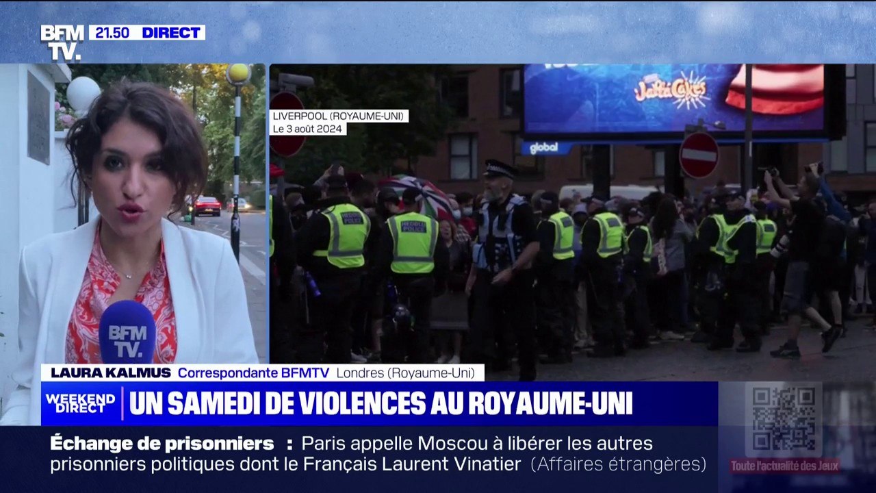 Royaume-Uni: un samedi de violences dans le pays, six jours après l'attaque au couteau de Southport