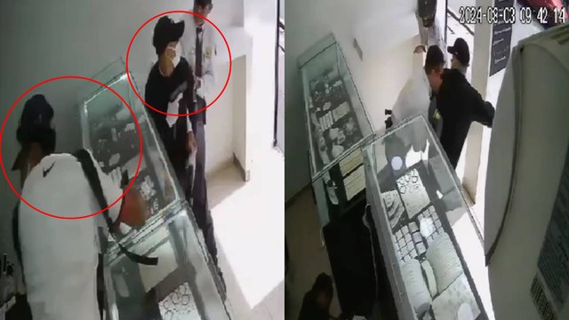 Video del momento exacto del hurto frustrado en joyería: casi linchan a uno de los ladrones