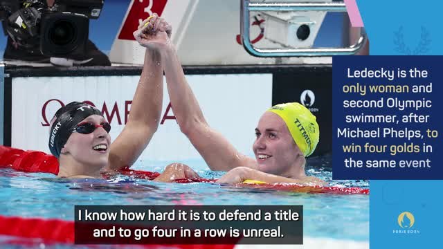 'I'm happy that she was the one to beat me' - Titmus on historic Ledecky four-peat