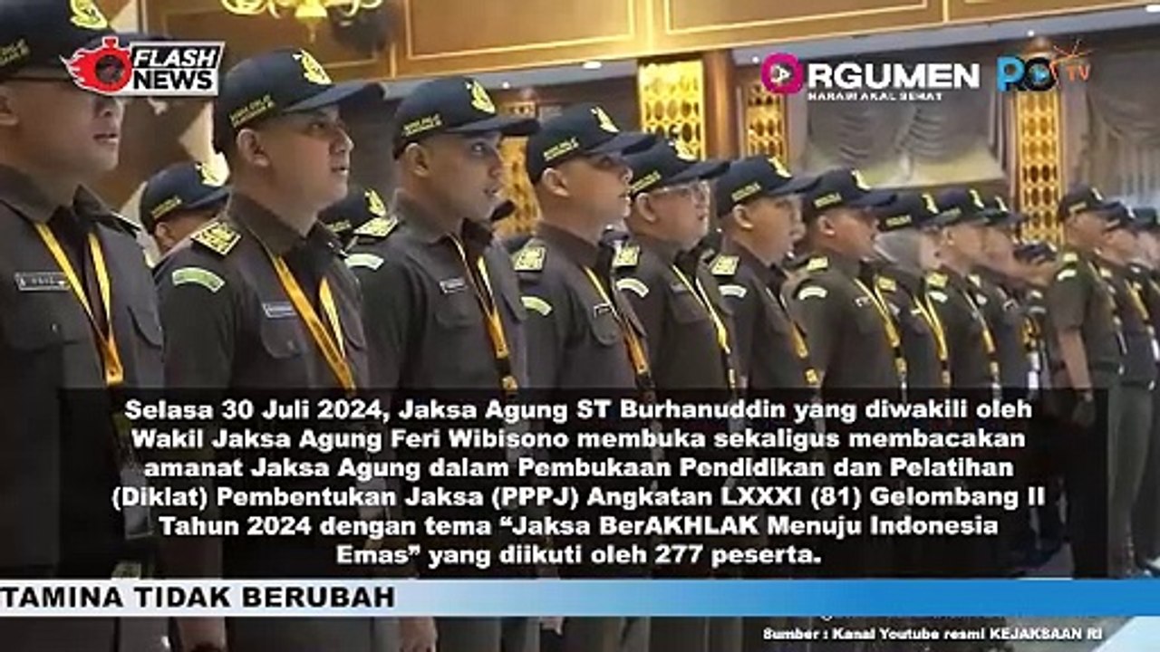 Wakil Jaksa Agung Buka Pendidikan dan Pelatihan Pembentukan Jaksa Angkatan LXXXI Gelombang II