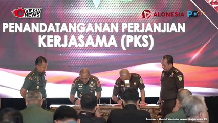 Penandatanganan Perjanjian Kerjasama Antara Jam Intel Kejaksaan RI dengan Puspom TNI