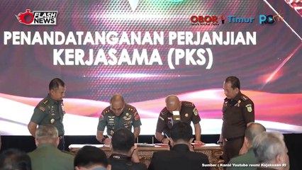 Jam Intel Kejaksaan RI dan Puspom TNI Teken Kerja Sama Bidang