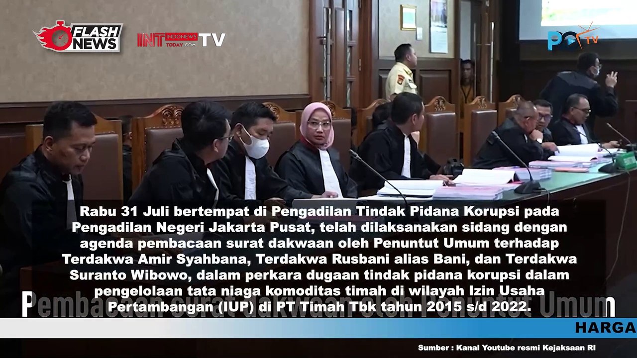 Pembacaan Surat Dakwaan Terhadap 3 Orang Terdakwa Dalam Perkara Komoditas Timah
