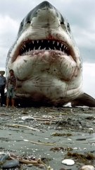 Ai restores the extinct prehistoric giant shark (megalodon)