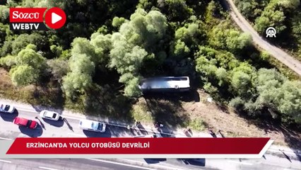 Erzincan'da yolcu otobüsü devrildi: 14 yaralı