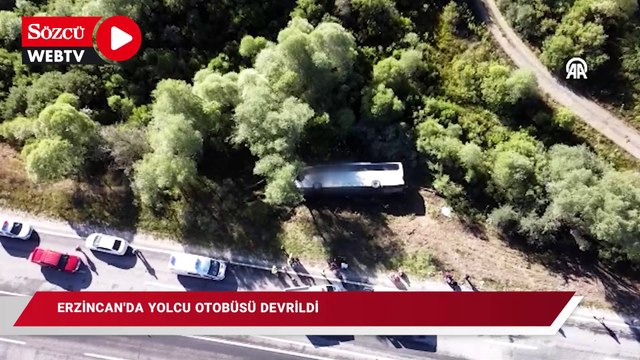 Erzincan'da yolcu otobüsü devrildi: 14 yaralı