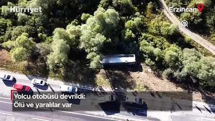 Erzincan'da yolcu otobüsü devrildi: Ölü ve yaralılar var