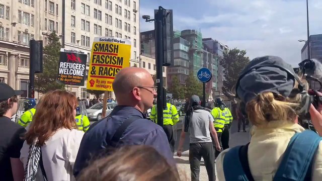 Riots break out in Liverpool as EDL protestors and counter protestors assemble at the Pier Head