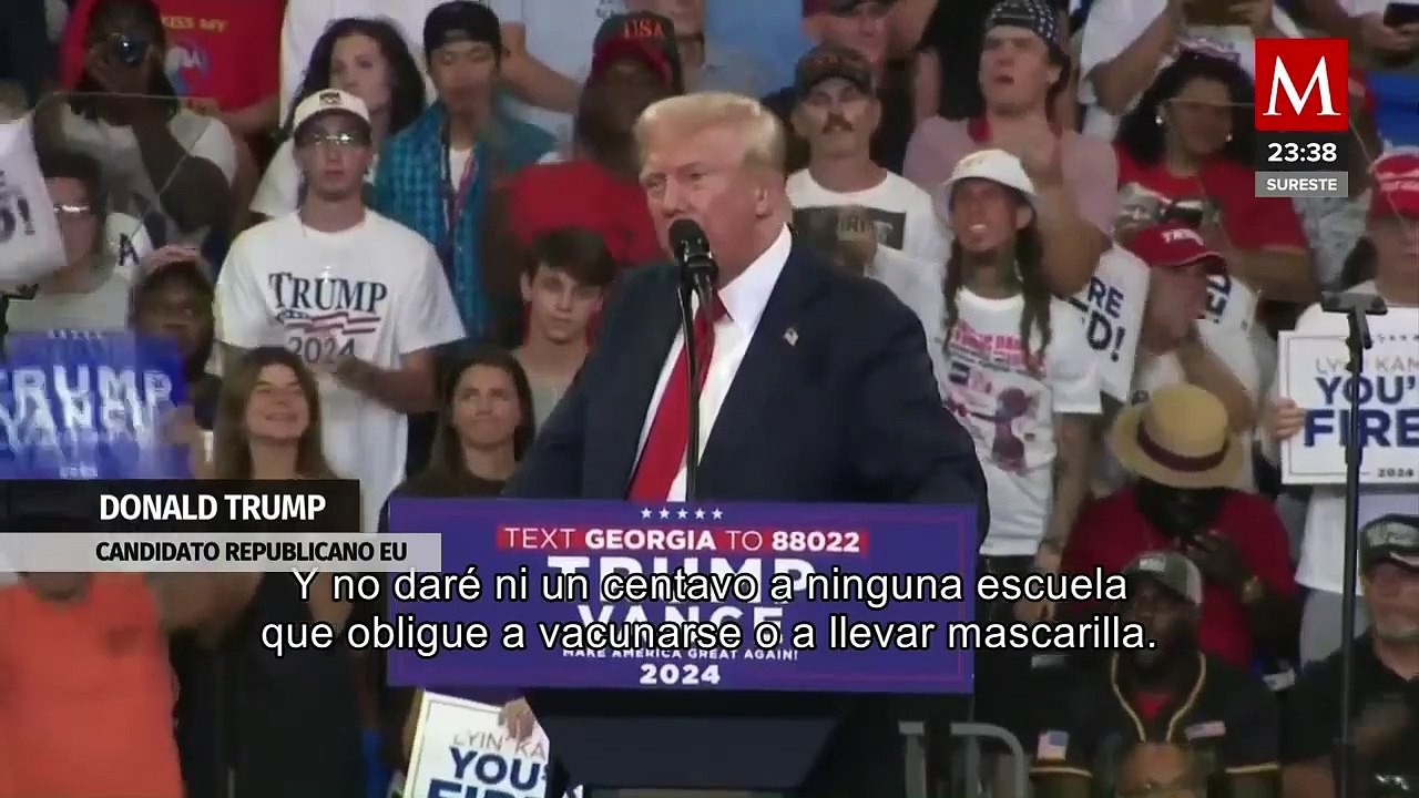 Donald Trump critica a la comunidad LGBT y a Kamala Harris en mitin de Atlanta